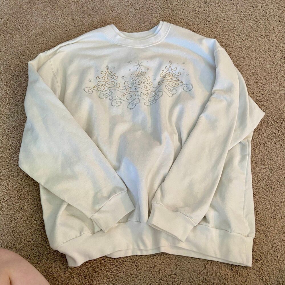 Vintage Decorated Originals White Christmas Tree Grandma Sweater/Sweatshirt